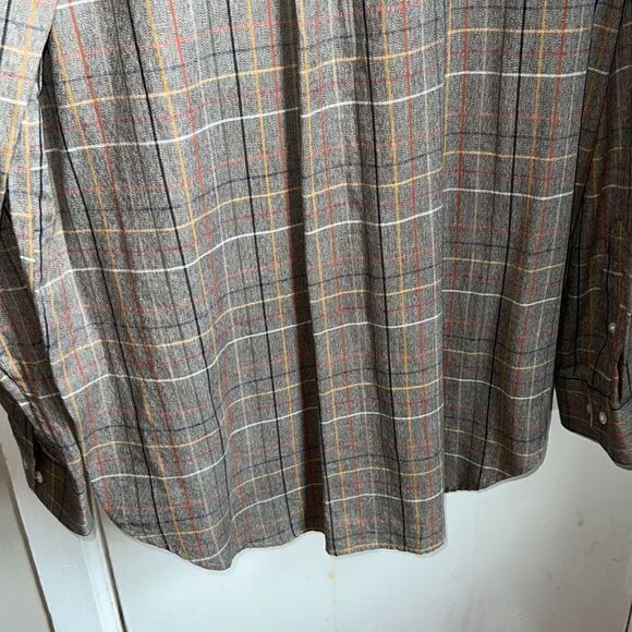 LATITUDE BY NORTHERN ILES Brown Plaid Cotton Burton Up Shirt-L - Picture 6 of 8